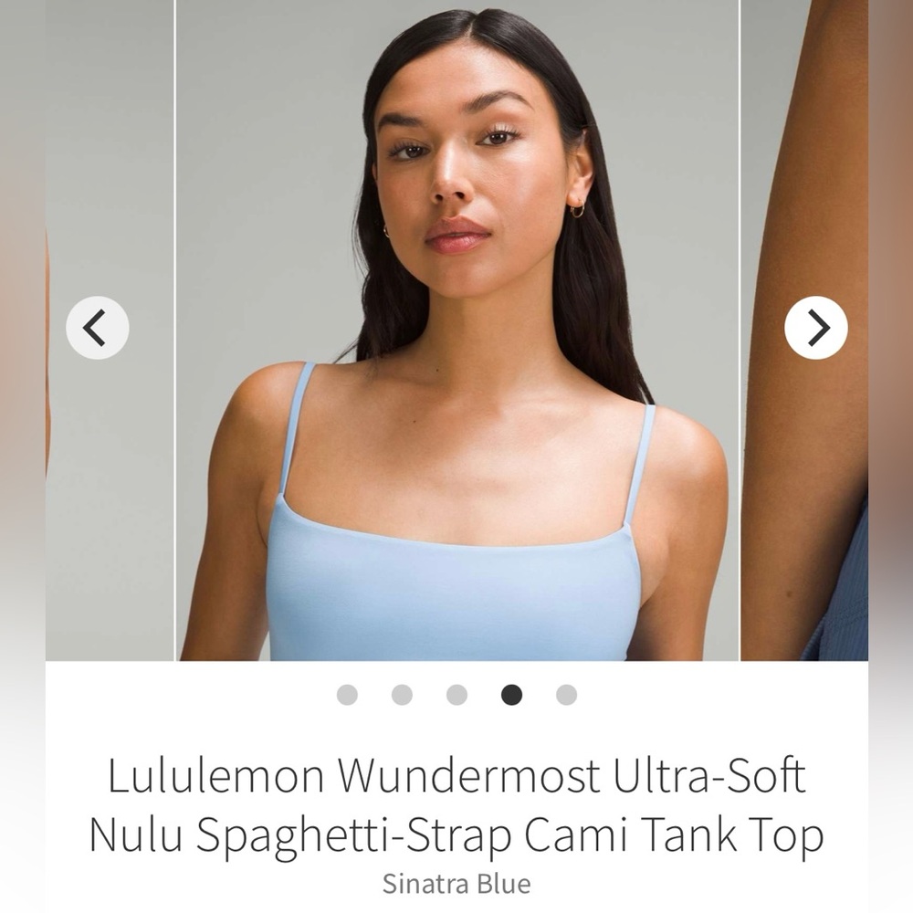 Lululemon Wundermost Ultra-Soft Nulu Spaghetti-Strap Cami Tank Sinatra blue Med - Picture 4 of 12